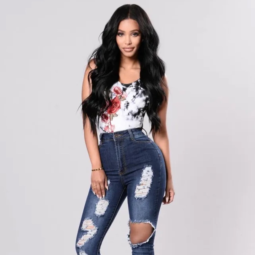 Fashion nova floral the dye bodysuit